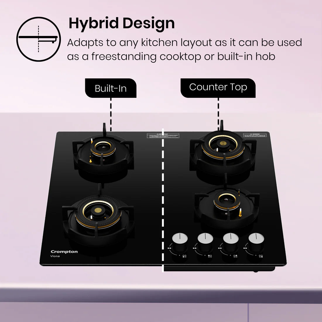 Crompton Hob Viona 60 cm 4 Burner