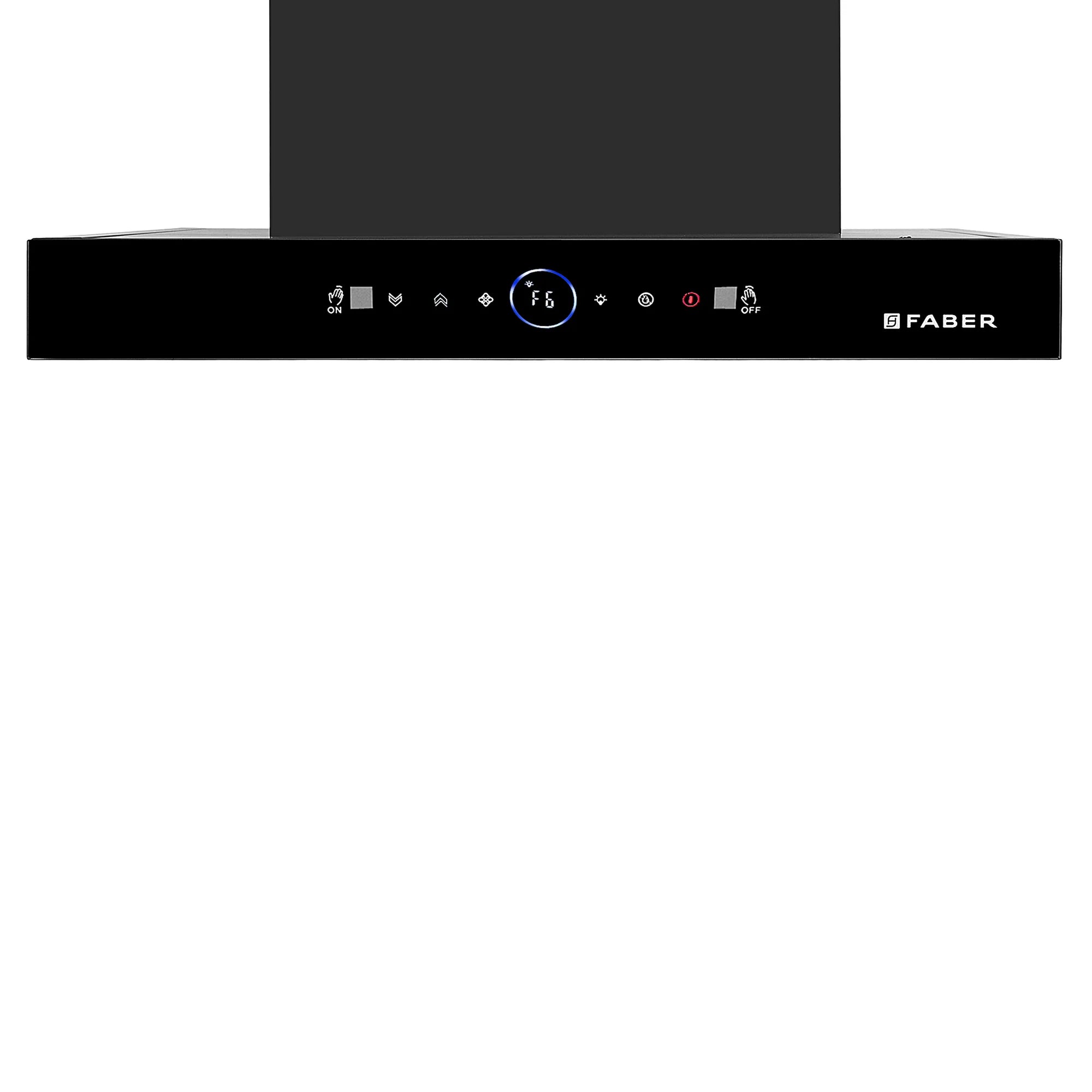 Faber 60 cm 1500 m³/hr Autoclean Kitchen Chimney (HOOD DAZZLE BLDC FL HC BK 60, Filterless technology, Touch & Gesture with Remote control, Black)