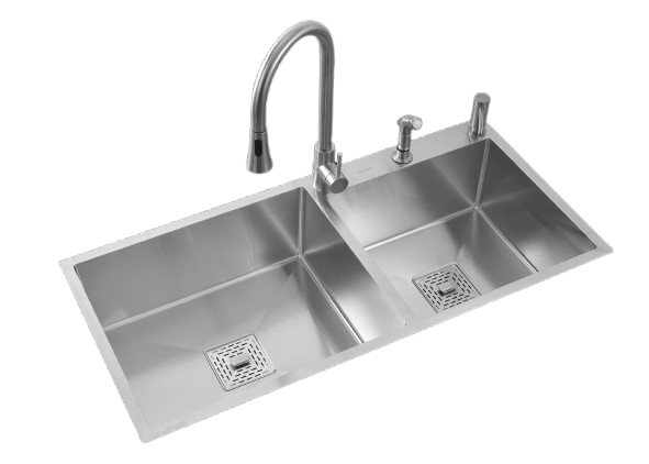 MORZZE 45x20x9 Stainless Steel Sink | Double Bowl Sink | A02-213LX