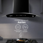 Crompton Aeries Curved 60cm 1280 m³/hr Kitchen Curved Chimney| Filterless Thermal Autoclean| Gesture Control| Built In Oil Collector| 7 Yrs Motor & 1 Yr Overall Warranty