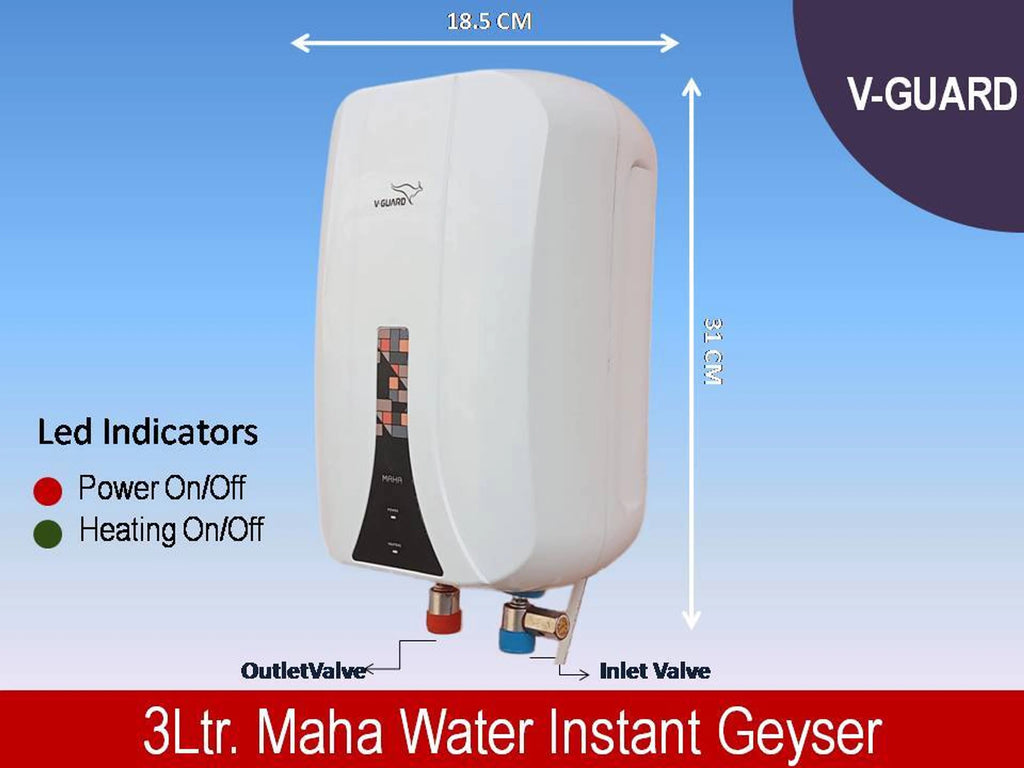 V-Guard 3 L Instant Water Geyser (MAHA, White)