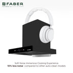 Faber 60 cm 1500 m³/hr Autoclean Kitchen Chimney (HOOD DAZZLE BLDC FL HC BK 60, Filterless technology, Touch & Gesture with Remote control, Black)