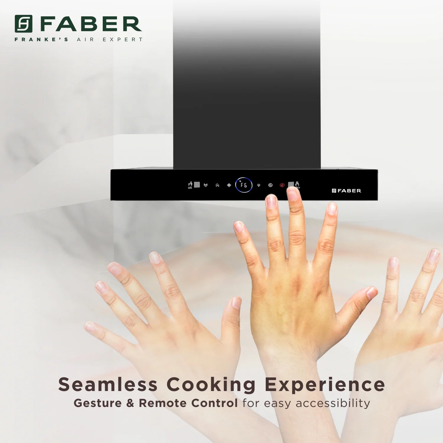 Faber 60 cm 1500 m³/hr Autoclean Kitchen Chimney (HOOD DAZZLE BLDC FL HC BK 60, Filterless technology, Touch & Gesture with Remote control, Black)