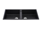 MORZZE Granite Sink 45x20x9 | Double Bowl Sink Black | V02-108