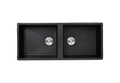 MORZZE Granite Sink 45x20x9 | Double Bowl Sink Black | V02-108