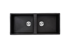 MORZZE Granite Sink 45x20x9 | Double Bowl Sink Black | V02-108