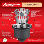 Anupam 113B Kitchen Sink, Silver, Satin/Matt Finish | 24x18x9 | 304 Grade Stainless Steel Sink