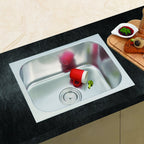 Anupam 113B Kitchen Sink, Silver, Satin/Matt Finish | 24x18x9 | 304 Grade Stainless Steel Sink