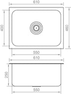 Anupam 113B Kitchen Sink, Silver, Satin/Matt Finish | 24x18x9 | 304 Grade Stainless Steel Sink