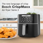 Bosch Cripsmaxx Air Fryer 4L, With Touch Panel, Smart Integrated System, With Adjustable Grid With 6 Preset+ Preheat And Keep Warm Function, MAF240B0IN, Black, 1350 Watts