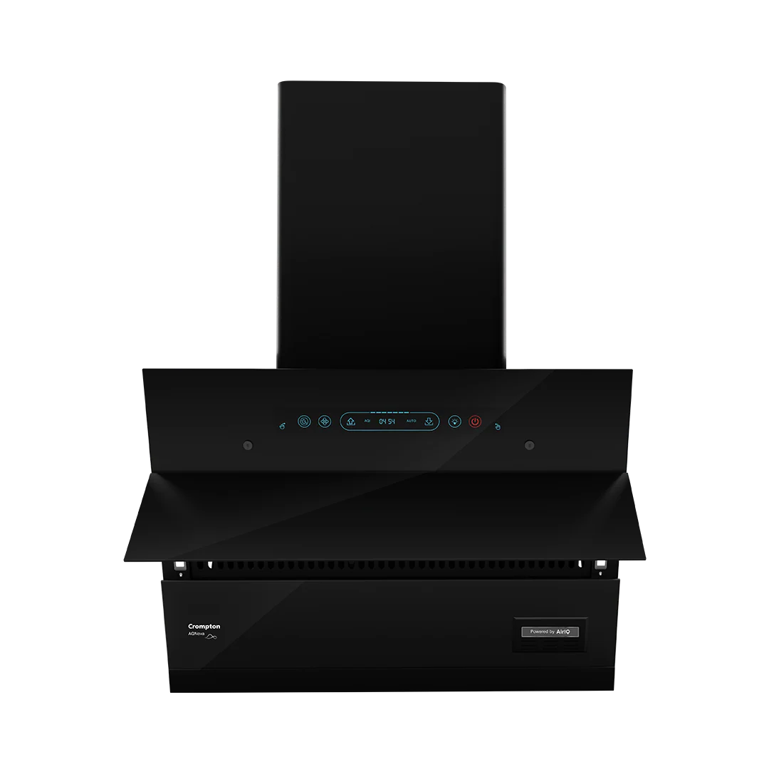 Crompton CHD-AQI60FLE-IND, Black AQNova BLDC 1800 m³/hr 60cm Slant Chimney|AirIQ technology|Adaptive suction| Intelligent Autoclean|Touch+Motion Sensor|15Yrs Motor & 4Yrs Overall Warranty