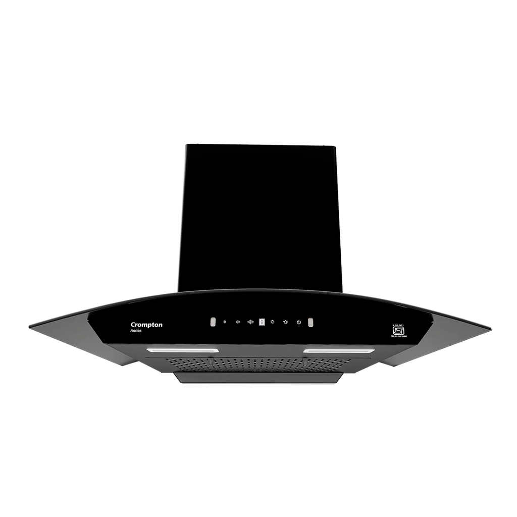 Crompton Aeries Curved 60cm 1280 m³/hr Kitchen Chimney| Filterless Thermal Autoclean| Gesture Control