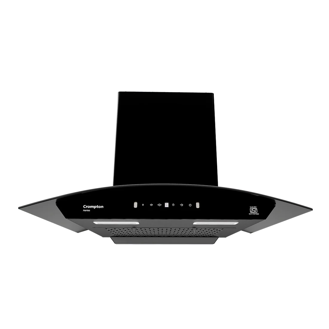 Crompton Aeries Curved 60cm 1280 m³/hr Kitchen Curved Chimney| Filterless Thermal Autoclean| Gesture Control| Built In Oil Collector| 7 Yrs Motor & 1 Yr Overall Warranty