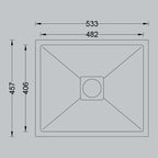 MORZZE 21x18x8 Stainless Steel Sink | Single Bowl Sink | A01-202