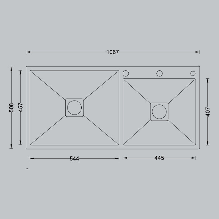 MORZZE 42x20x9 Stainless Steel Sink | Double Bowl Sink | A02-212LX