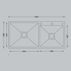 MORZZE 42x20x9 Stainless Steel Sink | Double Bowl Sink | A02-212LX