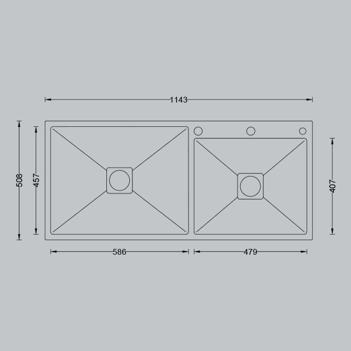 MORZZE 45x20x9 Stainless Steel Sink | Double Bowl Sink | A02-213LX