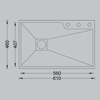 MORZZE 24x18x9 Stainless Steel Sink | Single Bowl Sink | A01-208LX