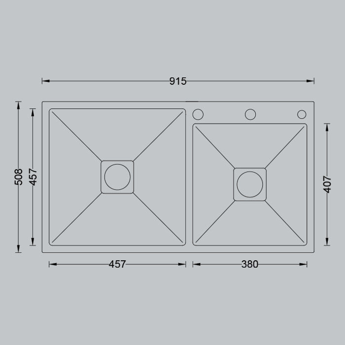 MORZZE 36x20x9 Stainless Steel Sink | Double Bowl Sink | A02-211LX
