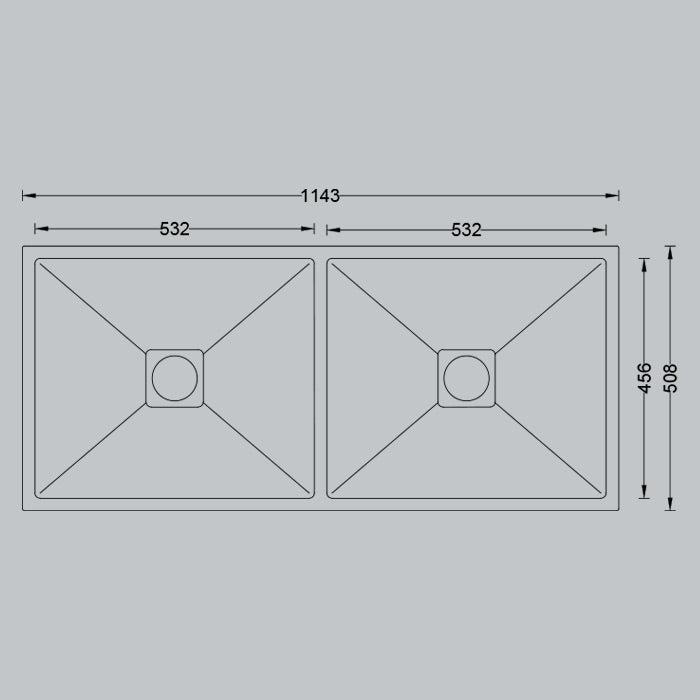 MORZZE 45x20x9 Stainless Steel Sink | Double Bowl Sink | A02-206