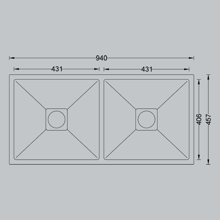 MORZZE 37x18x9 Stainless Steel Sink | Double Bowl Sink | A02-205