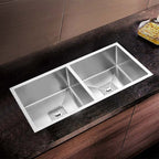 MORZZE 37x18x9 Stainless Steel Sink | Double Bowl Sink | A02-205