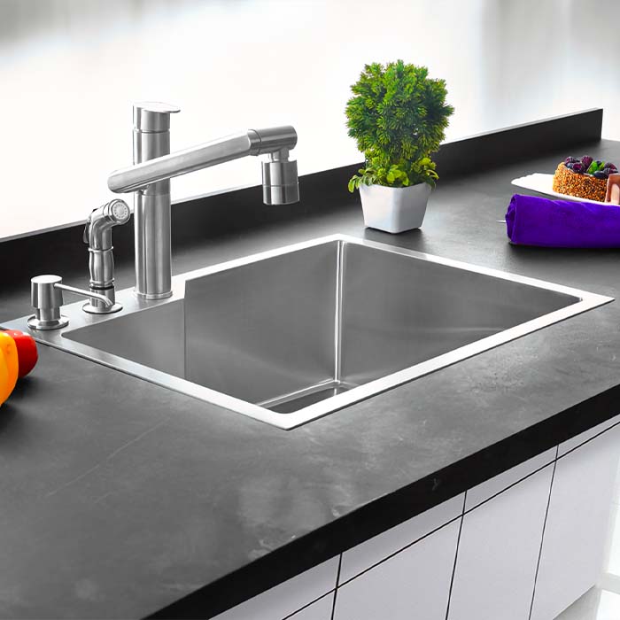 MORZZE 24x18x9 Stainless Steel Sink | Single Bowl Sink | A01-208LX