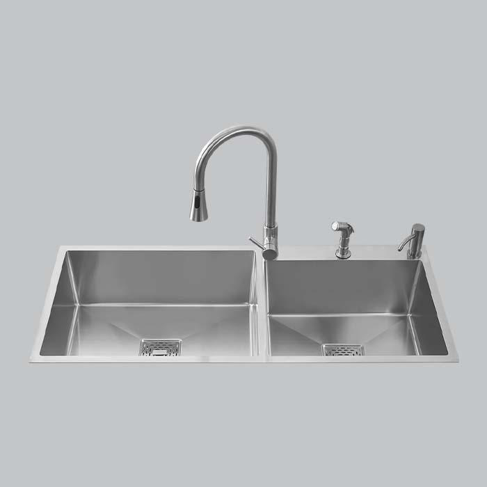 MORZZE 42x20x9 Stainless Steel Sink | Double Bowl Sink | A02-212LX