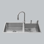 MORZZE 42x20x9 Stainless Steel Sink | Double Bowl Sink | A02-212LX