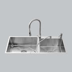 MORZZE 45x20x9 Stainless Steel Sink | Double Bowl Sink | A02-213LX