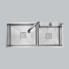 MORZZE 45x20x9 Stainless Steel Sink | Double Bowl Sink | A02-213LX