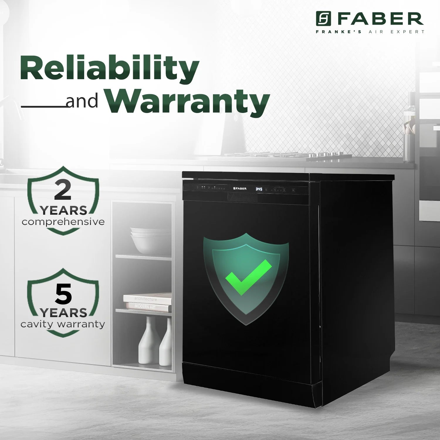 Faber Free-Standing Dishwasher 12 Place Setting FFSD 6PR 12S Neo BK (Neo Black)