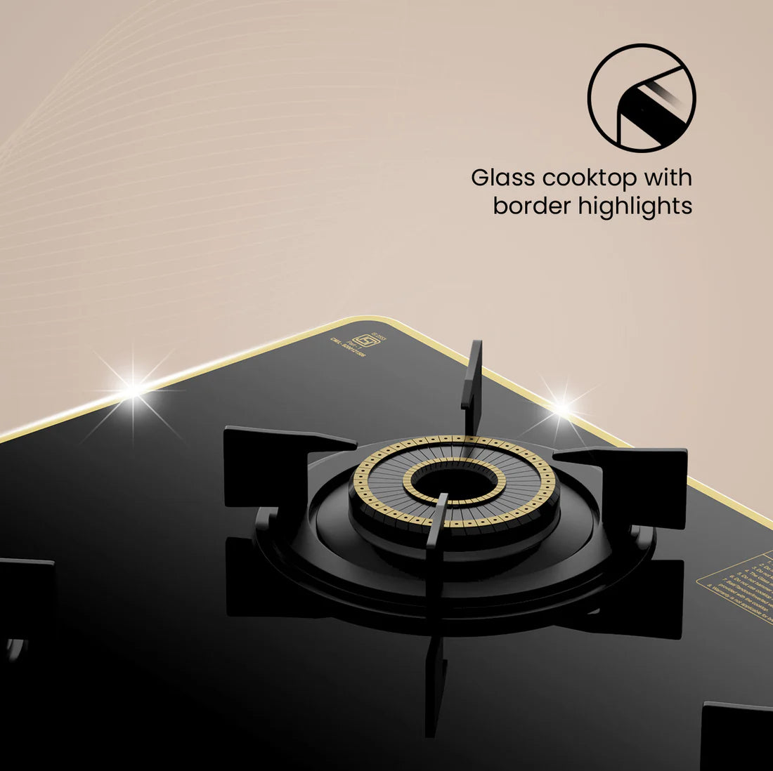 Crompton Oressa 3 Burner 72 cm Slim Glass Cooktop