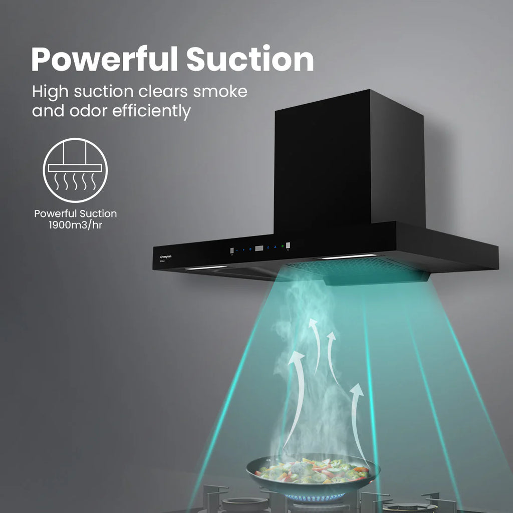 Crompton Eliteo Box Series T-shape ELBFLE-IND 75 cm Filterless Wall Mounted Chimney