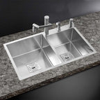 MORZZE 32x20x9 Stainless Steel Sink |Double Bowl Sink | A02-210LX