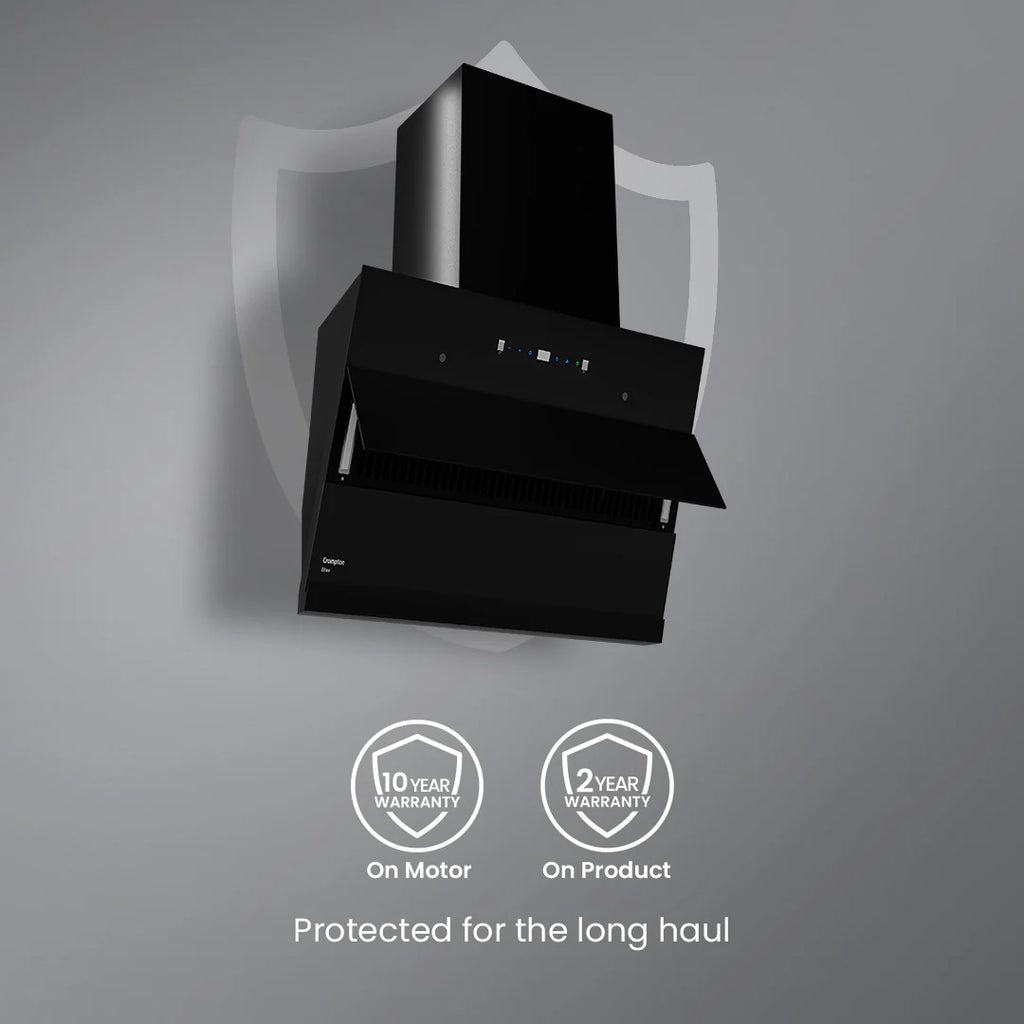 Crompton ELI90FLE-IND 90cm Auto-Clean Chimney Eliteo Inclined | 1900 m³/hr | Gesture Control
