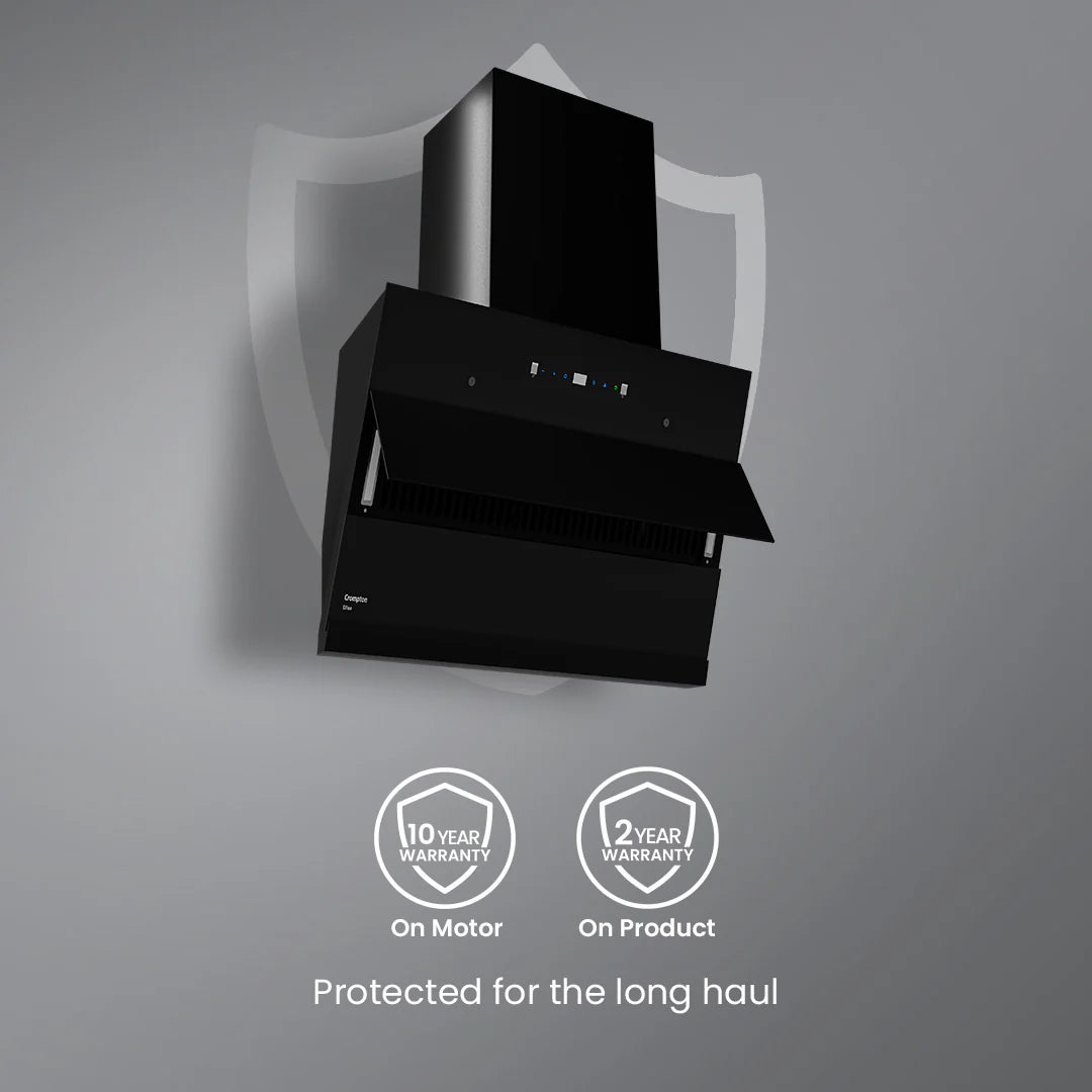 Crompton ELI90FLE-IND 90cm Auto-Clean Chimney Eliteo Inclined | 1900 m³/hr | Gesture Control