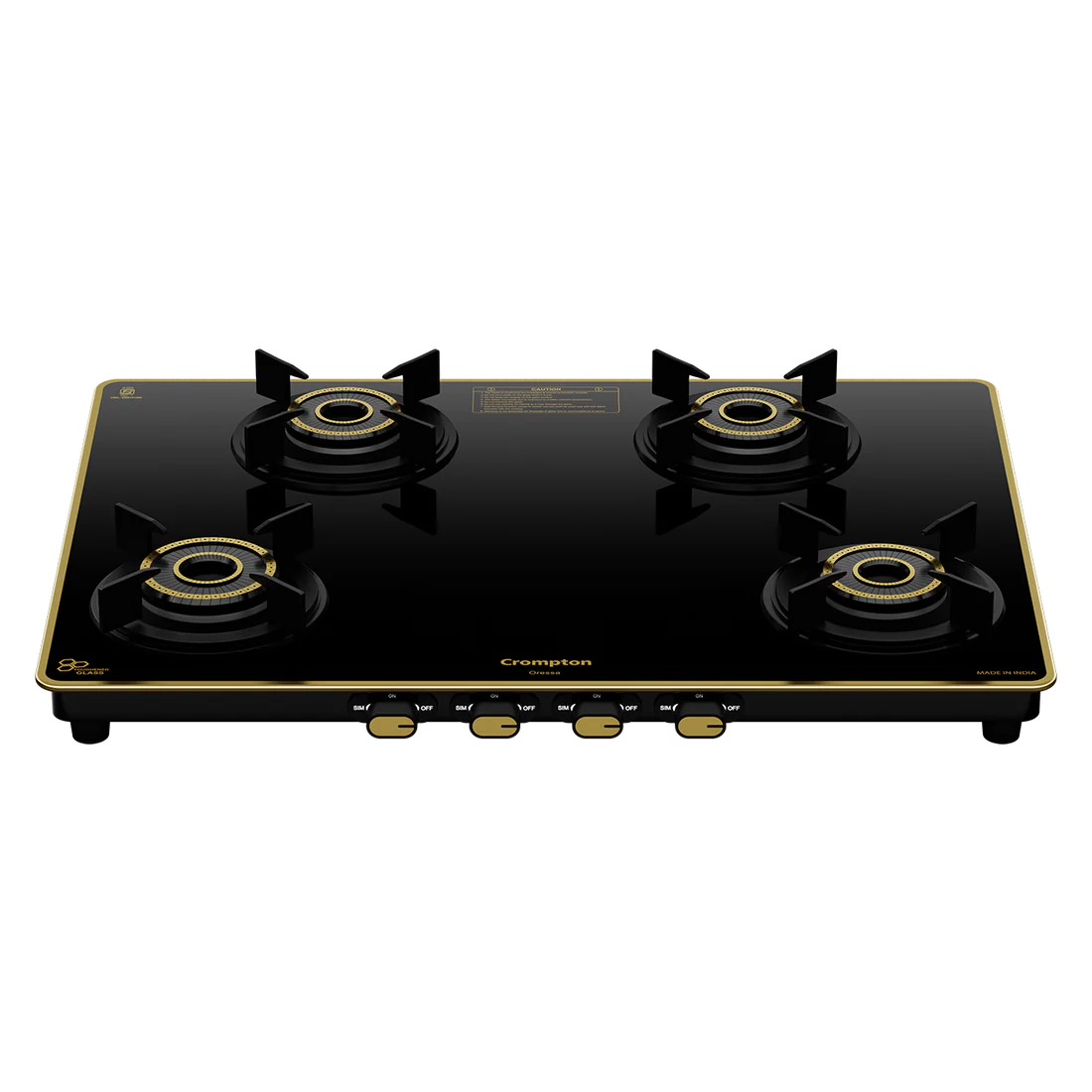 Crompton Oressa 4 Burner 70 cm Slim Glass Cooktop