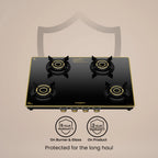 Crompton Oressa 4 Burner 70 cm Slim Glass Cooktop