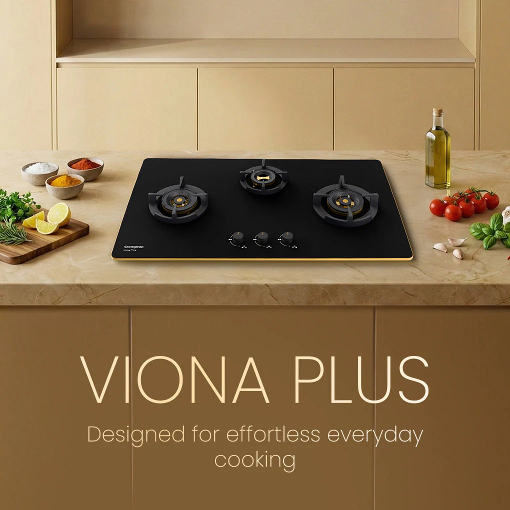 Crompton Hob Viona Plus Matt 78 Cm 3 Burner
