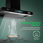 Crompton Chimney Sylvaire SYB-IND 60 cm Self Auto-Clean Chimney | 2100 m³/hr Suction