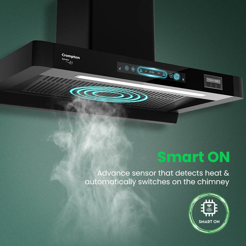 Crompton Chimney Sylvaire SYB-IND 60 cm Self Auto-Clean Chimney | 2100 m³/hr Suction