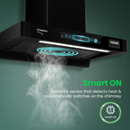 Crompton Chimney (CHD-SYB75FLE-IND) Sylvaire 75 cm | 2100 m³/hr Suction | Auto-Clean Chimney