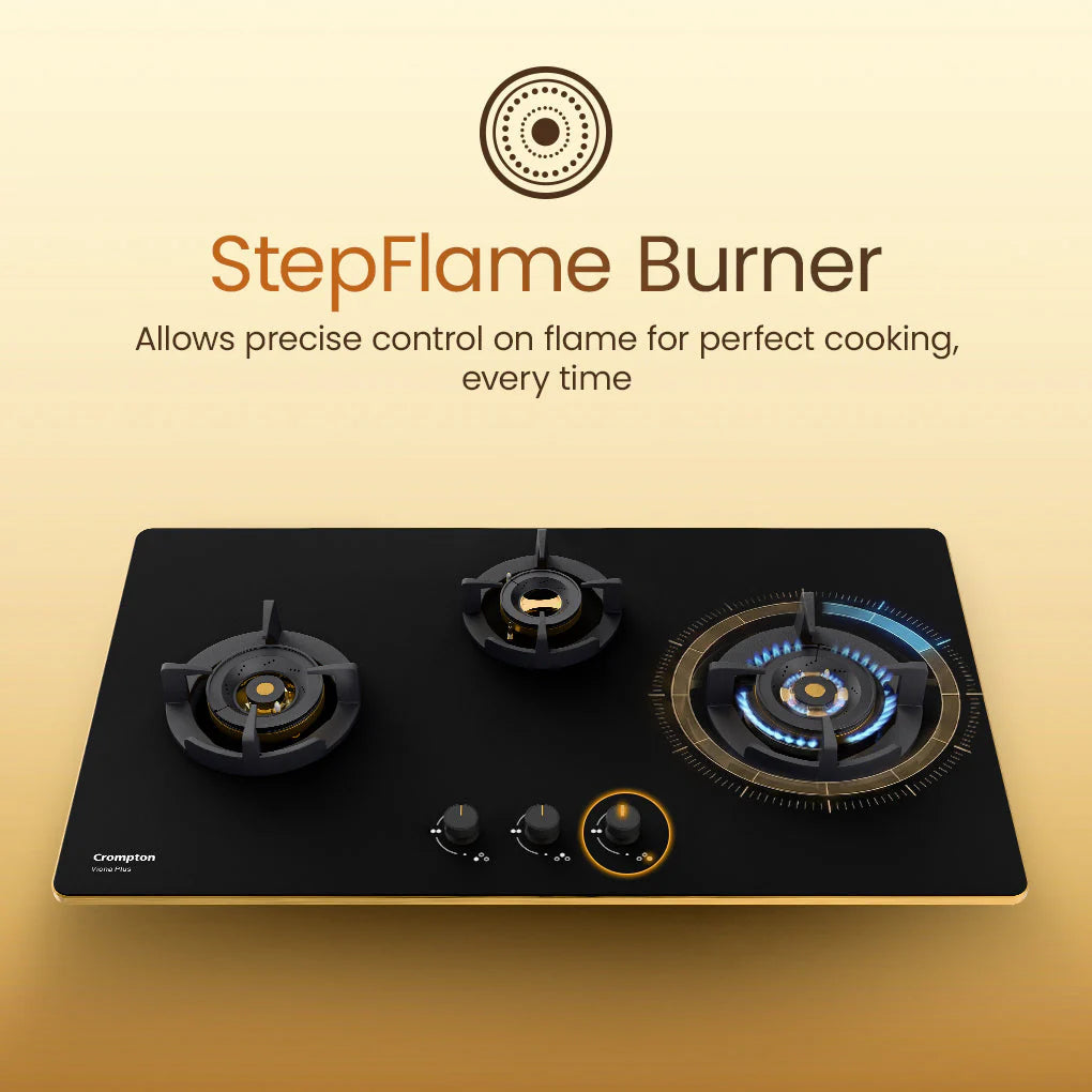 Crompton Hob Viona Plus Matt 78 Cm 3 Burner
