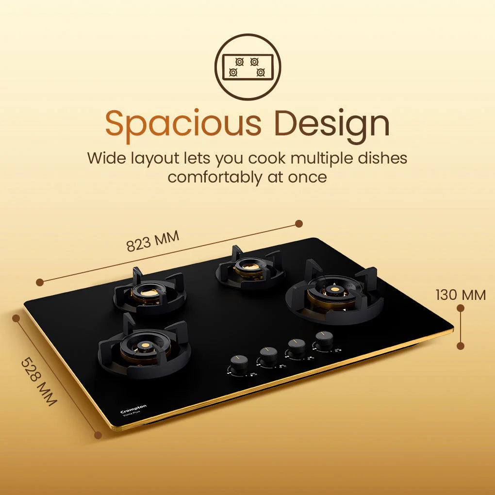 Crompton Hob Viona Plus Matt 82 Cm 4 Burner
