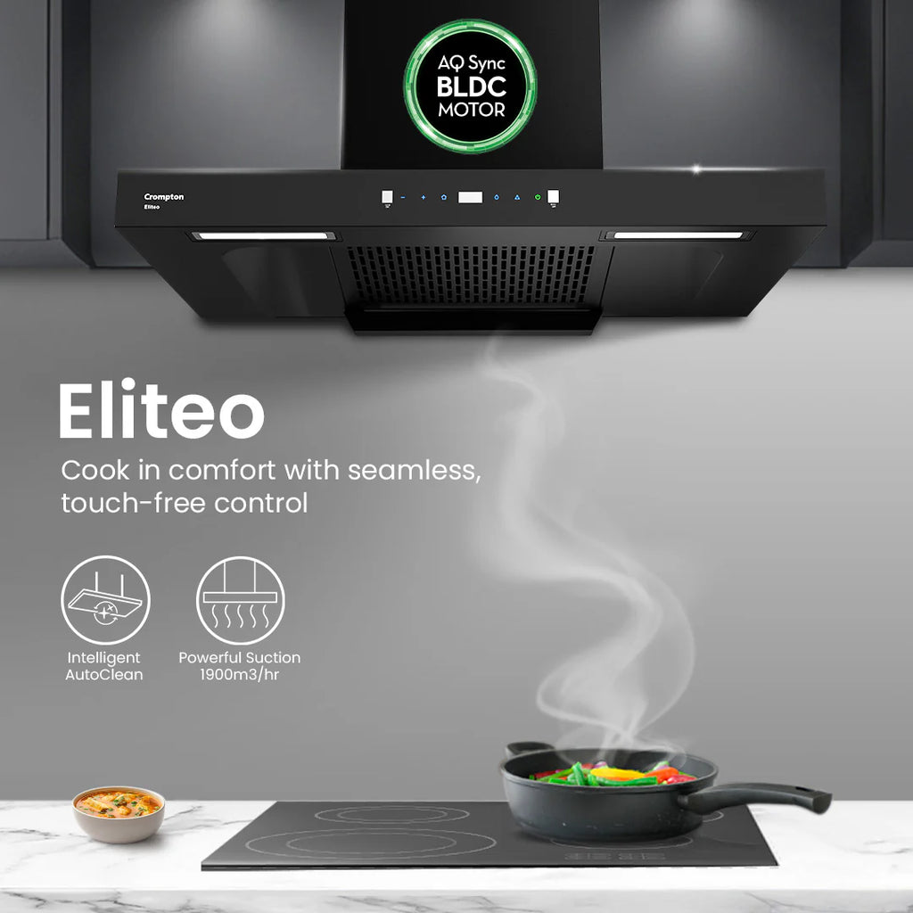 Crompton Eliteo Box Series T-shape ELBFLE-IND 75 cm Filterless Wall Mounted Chimney