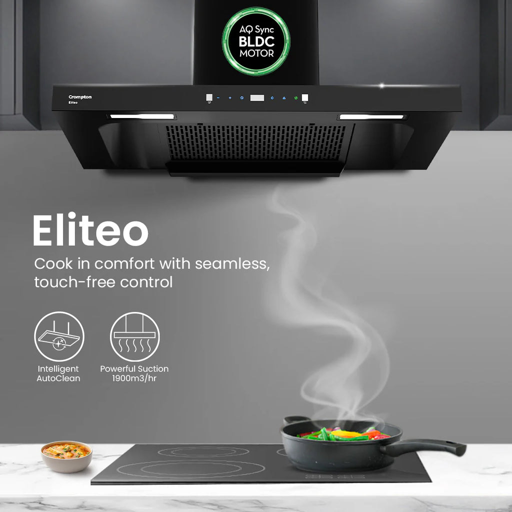 Crompton CHD-ELB90FLE-IND 90cm Filterless Wall Mounted Chimney Eliteo Box Series