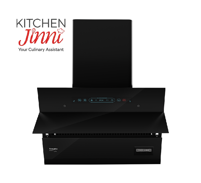 Crompton CHD-AQI60FLE-IND, Black AQNova BLDC 1800 m³/hr 60cm Slant Chimney|AirIQ technology|Adaptive suction| Intelligent Autoclean|Touch+Motion Sensor|15Yrs Motor & 4Yrs Overall Warranty