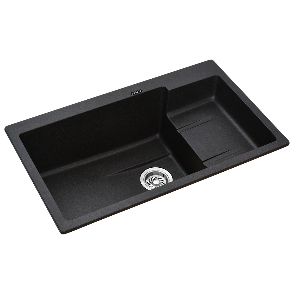 MORZZE Granite Sink 32x19x9 | Single Bowl Sink Black | V01-111LX