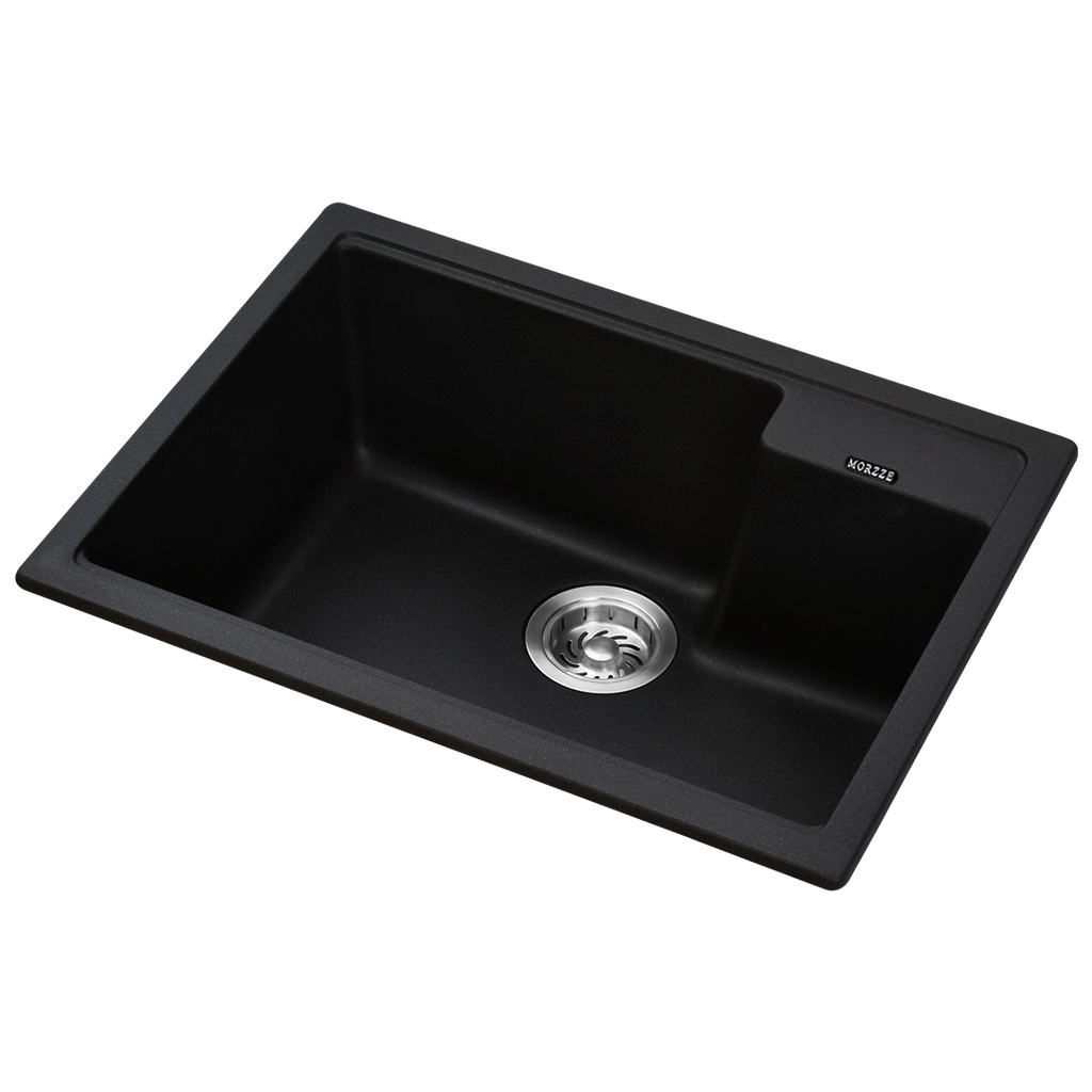 MORZZE By Anupam Granite Sink 24x18x9 | Single Bowl Sink Black | V01-112LX